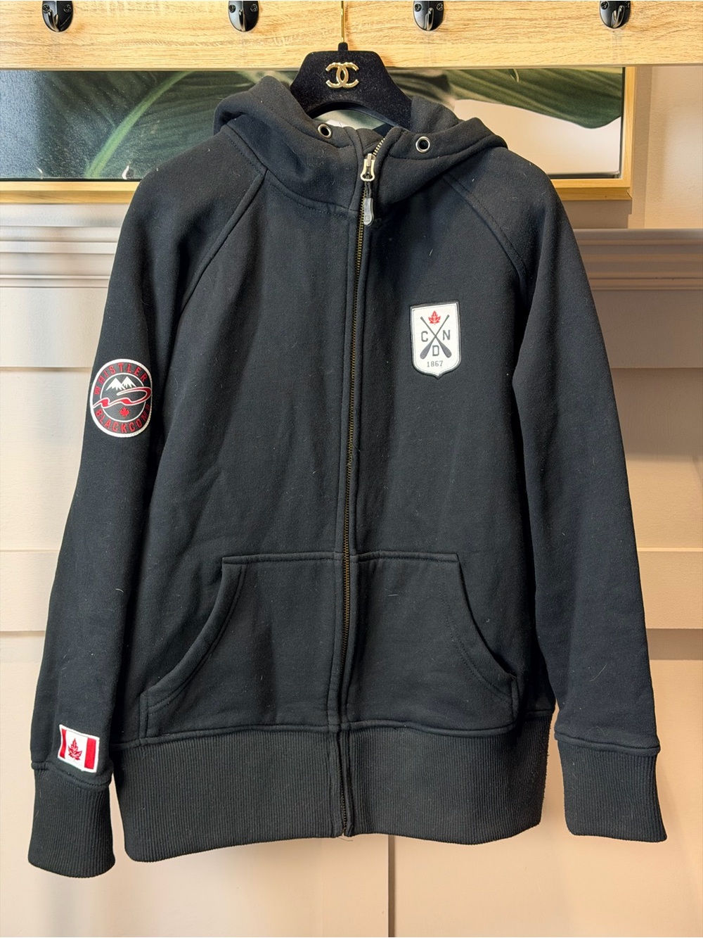 Kootenay womens Black Canada Zip-Up Hoodie with Crest Patch XL